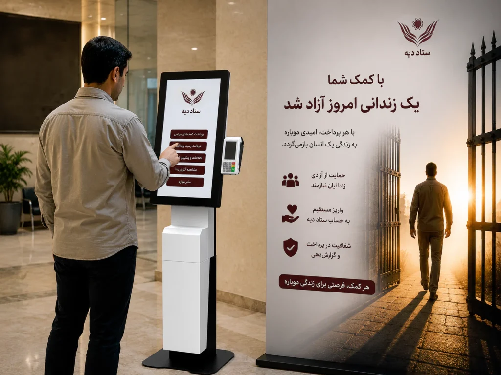 نرم افزار زلال روی کیوسک دریافت کمکهای مردمی ستاد دیه